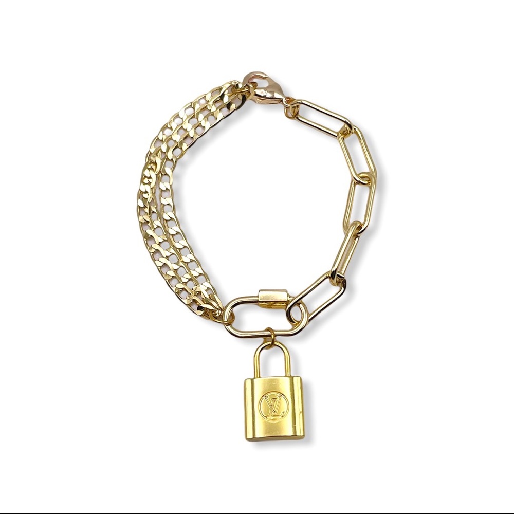 Repurposed LV Mixed Chain Bracelet